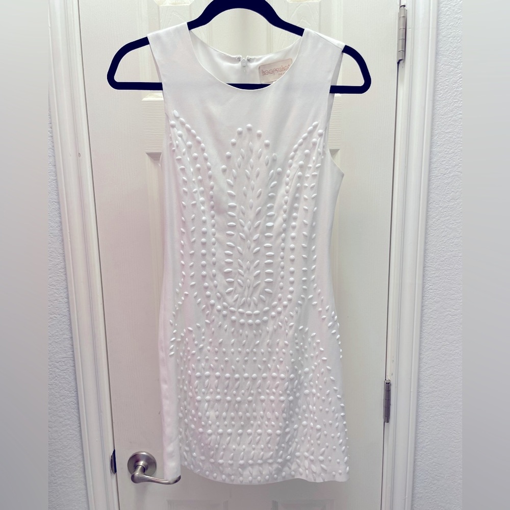 Keepsake White Beaded Dress